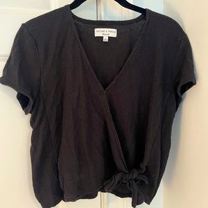 Madewell Texture & Thread Black Tie Tee Shirt